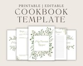 Botanical Cookbook Template | DIY Recipe Book (PDF Edit or Print)