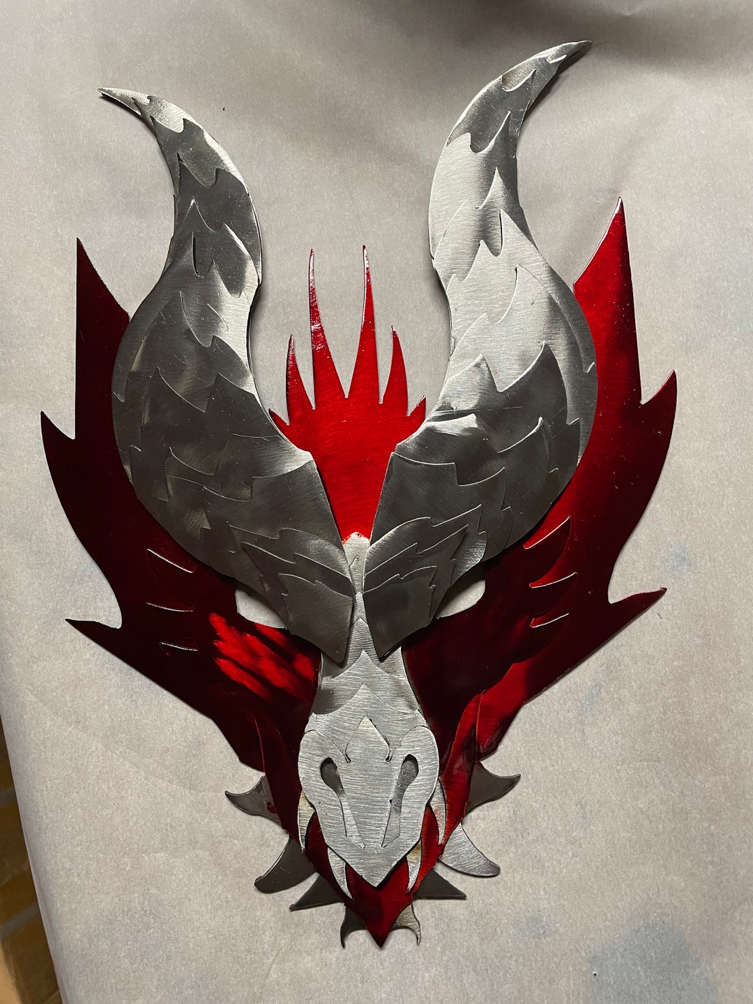 Red Dragon Metal Wall Art Etsy