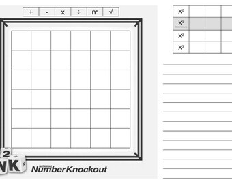 BLANK Laminierte N2K Math Board, für den Einsatz im Klassenzimmer, KOSTENLOSER VERSAND & PDF!