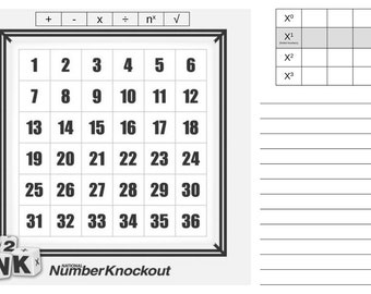 Laminierte N2K Mathetafel - Für den Einsatz im Klassenzimmer, KOSTENLOSER VERSAND & PDF!