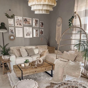 Boho Leuchte Strand Stil Baumwolle Sisal Gras Pendelleuchte Kronleuchter Pendelleuchte Bild 2