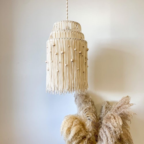 Boho Pendant Light Nursery Light Fixture Baby Room Lighting Etsy