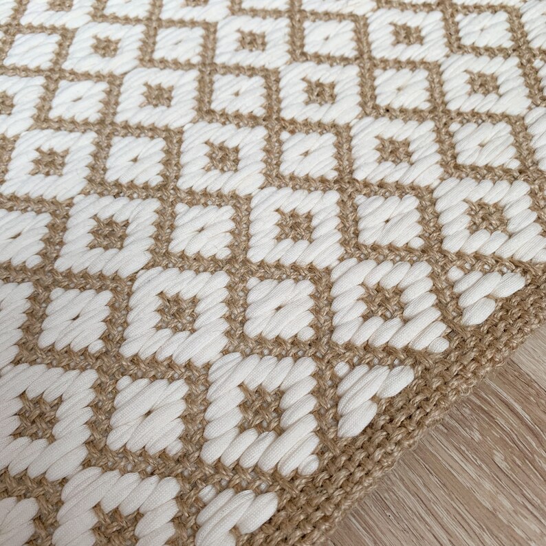 Boho Runner Jute Cotton Handwoven Rustic Rug image 4