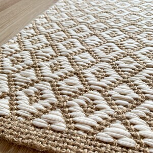 Boho Runner Jute Cotton Handwoven Rustic Rug image 3