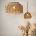 Boho Pendant Light, Jute Fringe Chandelier, Naturalistic Ceiling Lighting, Beach Style Light Fixture