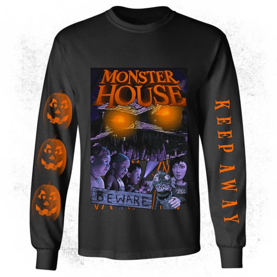Halloween Night Monster House Longsleeve Shirt - Etsy