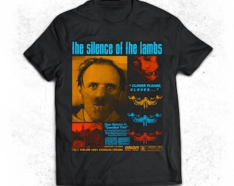 T-shirt Homme Film Le Silence Des Agneaux - Motif Affiche Années 90, 100% Coton, Taille Régulière