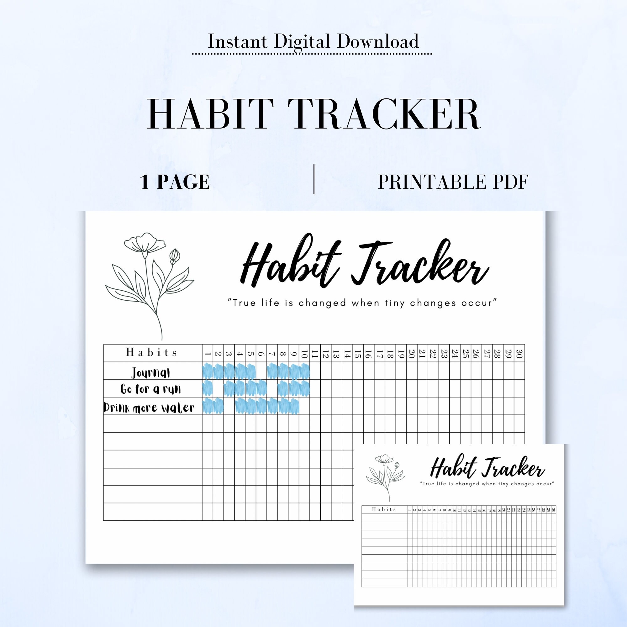 Paper Calendars & Planners Daily Weekly Habit Tracker Habits Tracker Habit Chart Habit Log PDF