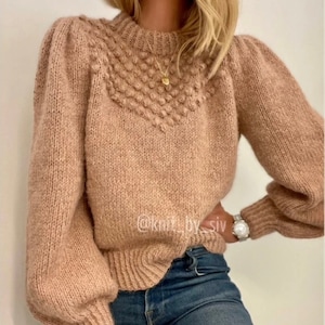 KNITTING PATTERN: Mai Puffblouse, popcorn stitches