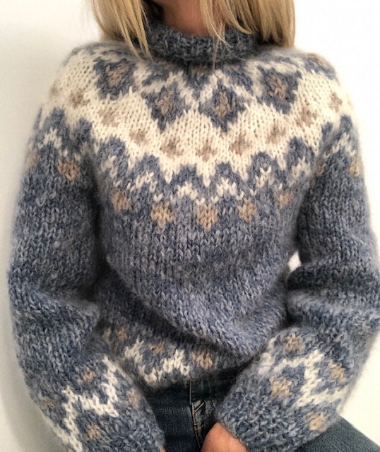 My Etne Sweater Knittingpattern in Alpaca and Mohair | Etsy