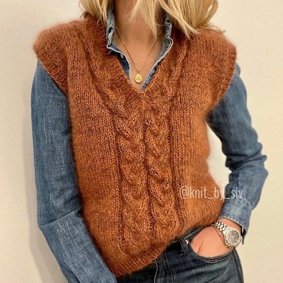 Drops Design V Neck Vest Knitting Pattern Knit Drops Wool Vest