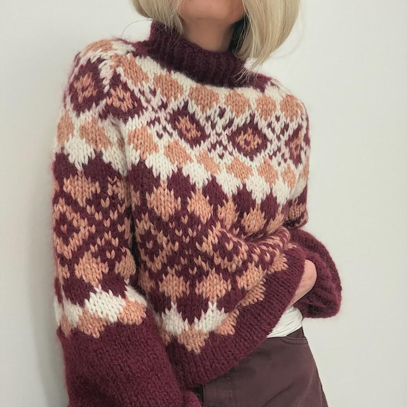 Visnes Sweater Pattern KNITTING PATTERN, Visnes Sweater - Etsy