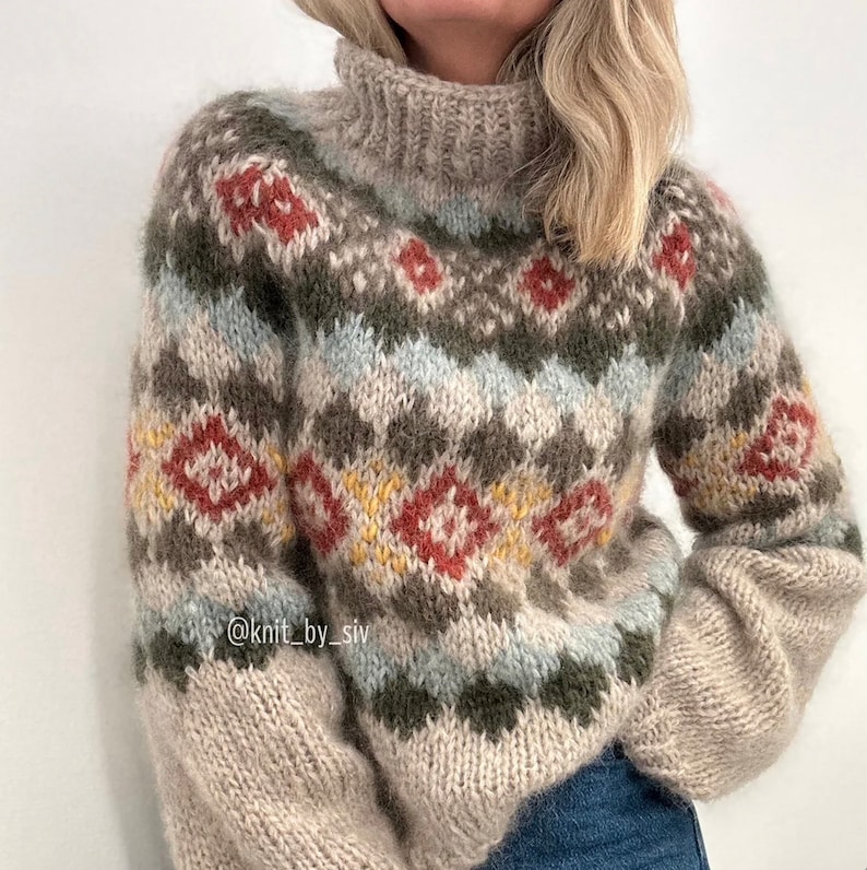 Visnes Sweater Pattern KNITTING PATTERN: Visnes Sweater - Etsy