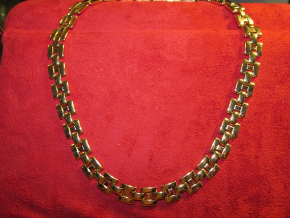 1980's Square Link Gold Plated Chain. - image 5