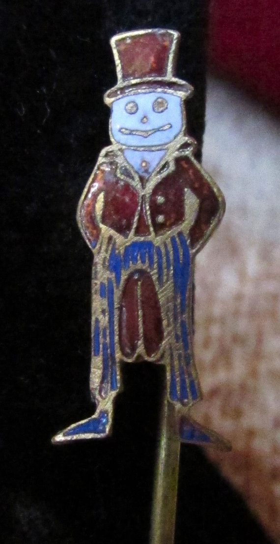 Early 1900's Enamel Stick Pin of a weird Little Gu