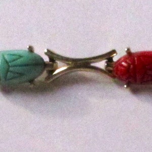 Vintage 1970&#39;s Egyptian Revival Scarab Bracelet. By Judy Lee