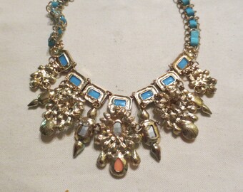 Gaudy Colorful Costume Necklace