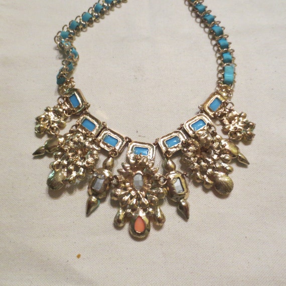 Gaudy Colorful Costume Necklace Gem