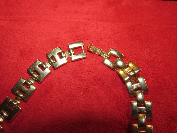 1980's Square Link Gold Plated Chain. - image 8