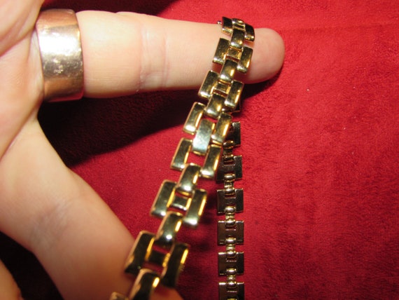 1980's Square Link Gold Plated Chain. - image 3