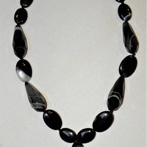 Men's Black Agate Bead Black Leather Cord Necklace – LynnToddDesigns