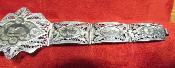Vintage Silver Egyptian Revival Nielo Bracelet wi… - image 3