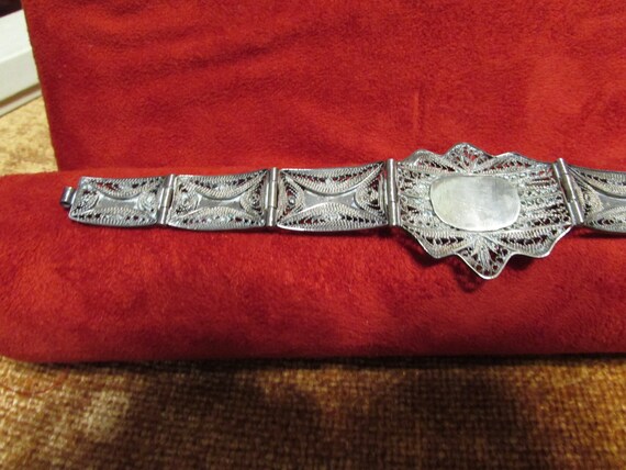 Vintage Silver Egyptian Revival Nielo Bracelet wi… - image 5