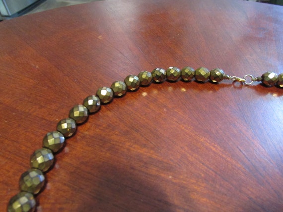 1940's Era String of Iridescent Golden Glass Bead… - image 5