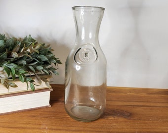 Vintage Clear Milk Jug Carafe Juice Pitcher Since 1852 Bottle