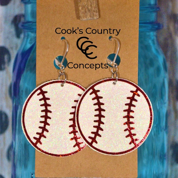 Sparkly, Bling Baseball earrings!