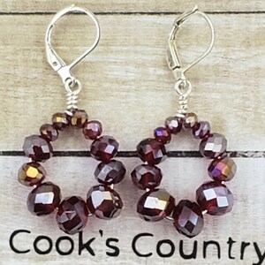 Sparkly, Bling Teardrop Red AB Dangly Statement Earrings!
