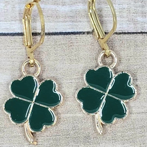 Enameled 4-H Earrings to show your club love in the arena or perfect for celebrating St. Patrick's Day