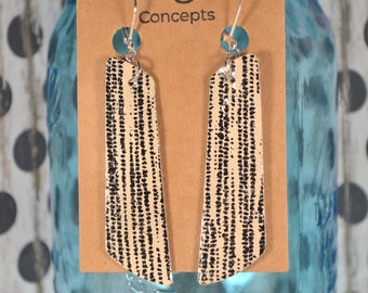 Sparkly, silver and white genuine leather earrings!