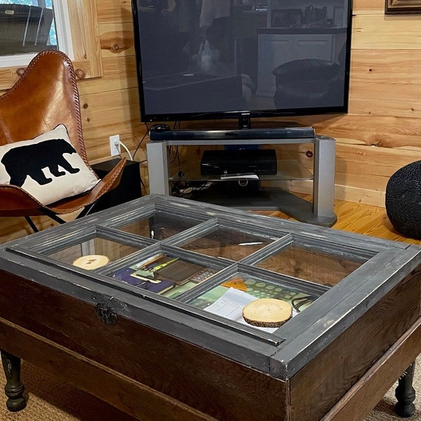 Black/ Walnut Shadowbox Coffee Table