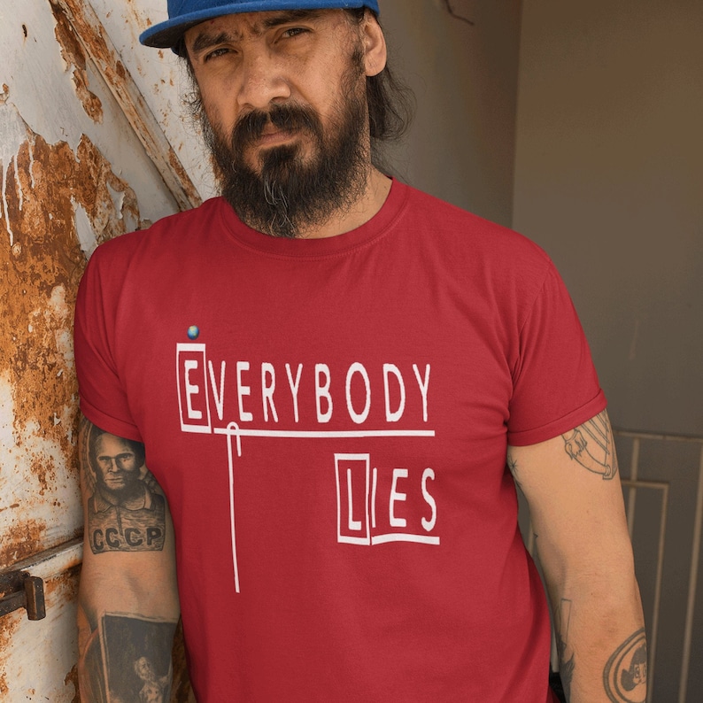House MD T Shirt/ Everybody Lies T-Shirt Dr House Tee Cardinal Red