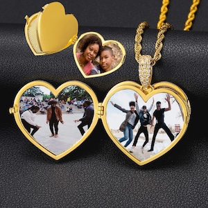 Personalized Heart-Shaped 3 Photo Locket Pendant  -  Unique Heart-Shaped Locket Pendant - Preserve Your Memories