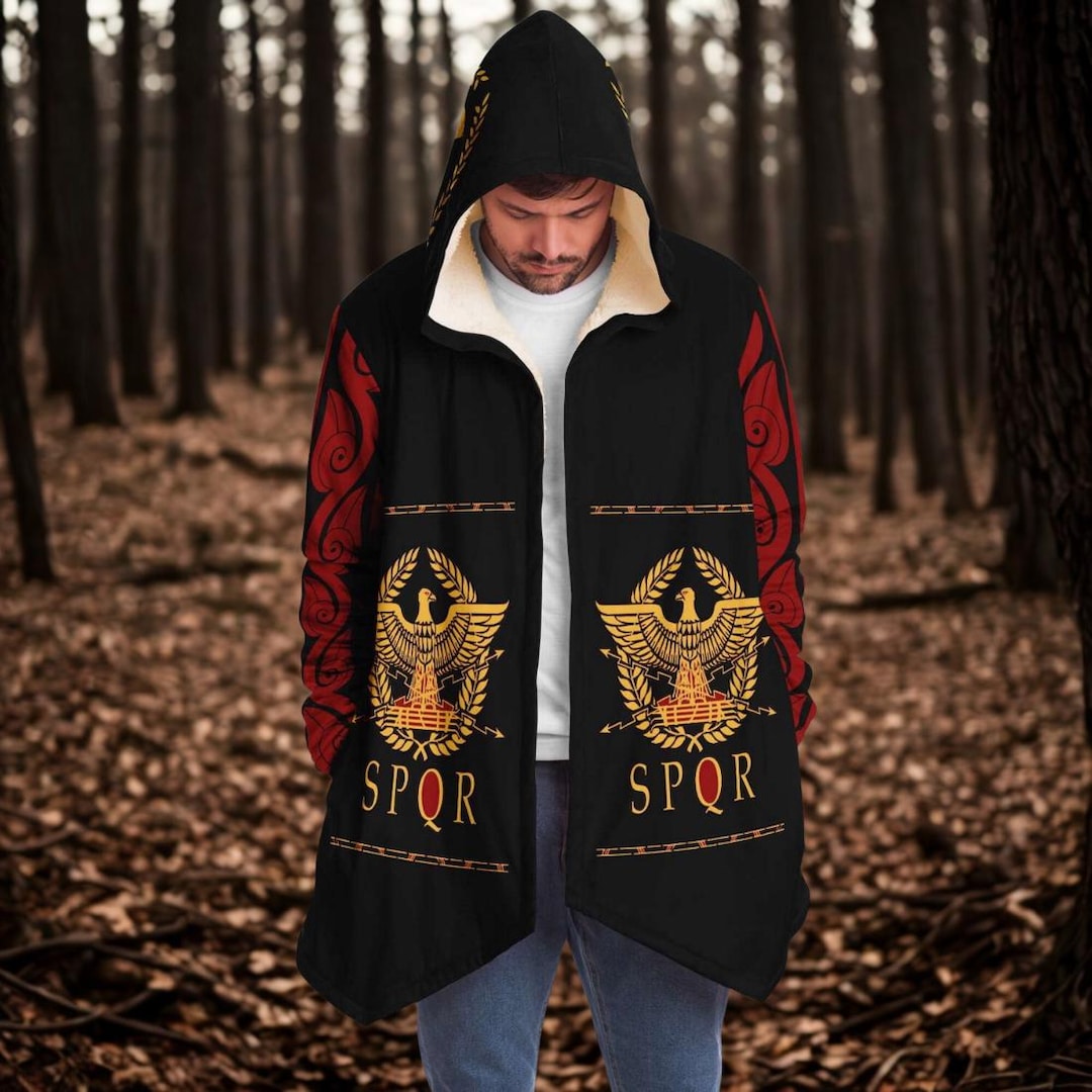 The Cloak Rome Roman Soldier Army Legionary Hooded Cloak: Microfiber Fleece Dream ...