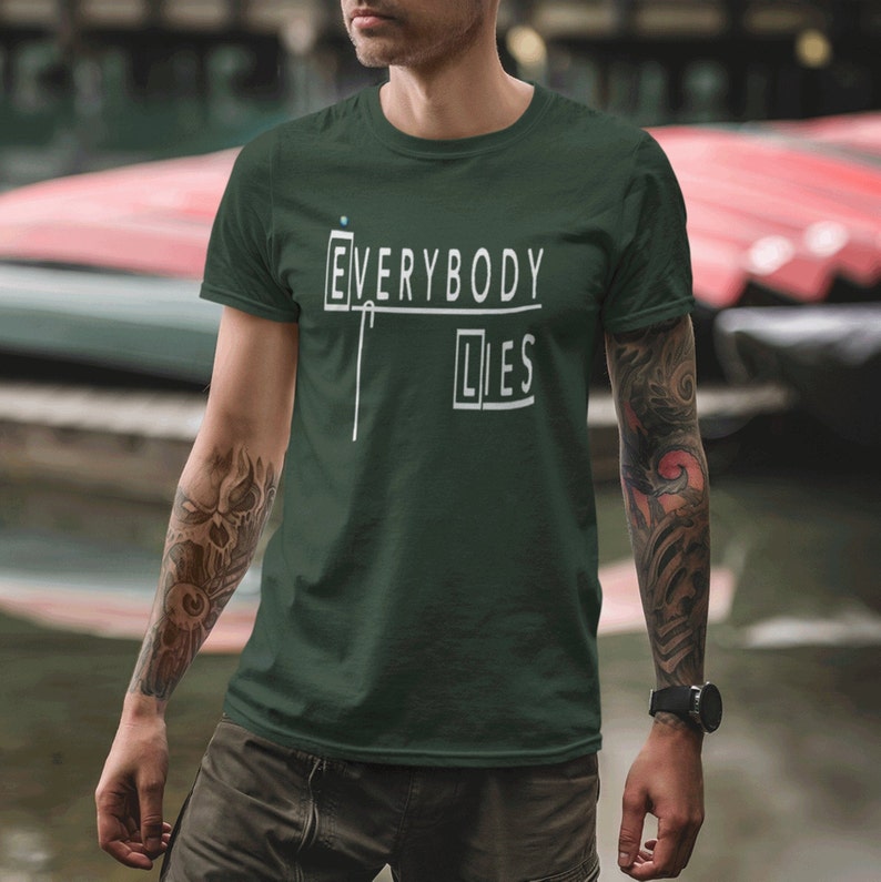 House MD T Shirt/ Everybody Lies T-Shirt Dr House Tee Forest Green