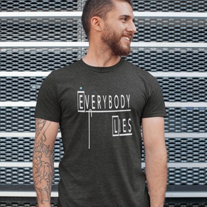 House MD T Shirt/ Everybody Lies T-Shirt Dr House Tee Dark Heather