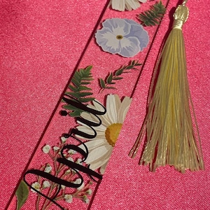 Resin custom name flower bookmarks