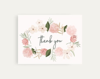 Printable Thank You Cards, Floral Print, Flower Printable, Small Business, Digital Inserts, Instant Download, Thank You For Your Order