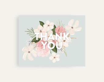 Printable Thank You Cards, Floral Print, Flower Printable, Small Business, Digital Inserts, Instant Download, Thank You For Your Order