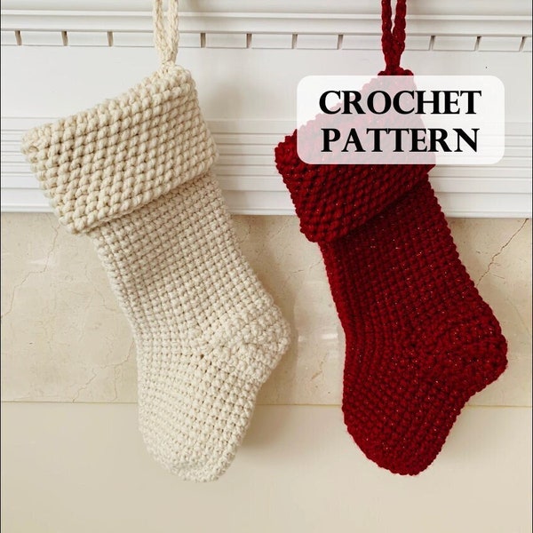 PATTERN - Rustic Wonderland Stocking, Crochet Stocking Pattern, Christmas Stocking Pattern, Farmhouse Decor, Modern Crochet