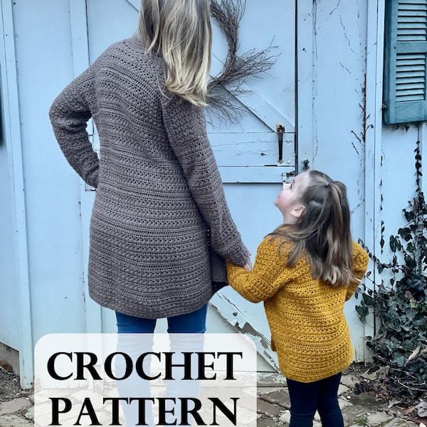 PATTERN BUNDLE - Southern Sunset Collection, Crochet Sweater, Crochet Cardigan, Mommy and Me, Crochet Pattern, Size Inclusive