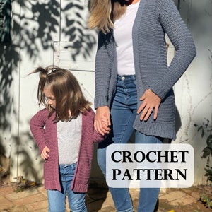 PATTERN BUNDLE, Catalina Collection, Crochet Sweater, Crochet Cardigan, Mommy and Me, Crochet Pattern, Size Inclusive, Beginner Friendly