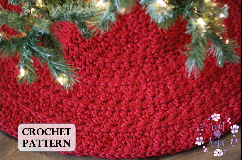 PATTERN, Rustic Wonderland Christmas Tree Skirt, Crochet Pattern, Crochet Tree Skirt, Farmhouse decor image 3