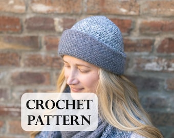 PATTERN, VL Crochet Hat, Beanie Pattern, DK weight, Suri Yarn, Togue, Slouch Hat