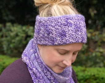 PATTERN, VL Crochet Ear Warmer, Headband Pattern, DK weight, Suri Yarn, Ear Warmer
