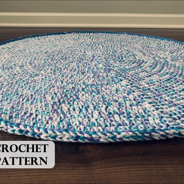 PATTERN - Tri Color Tummy Time Mat, Crochet Pattern, Play Mat for Baby, crochet baby shower gift, baby photo prop, nursery rug