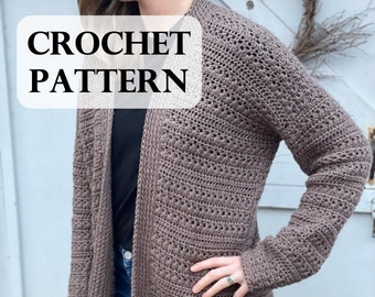PATTERN - Southern Sunset Cardigan, Crochet Cardigan, Crochet Sweater, Size Inclusive, Intermediate Skill Level, Star Stitch